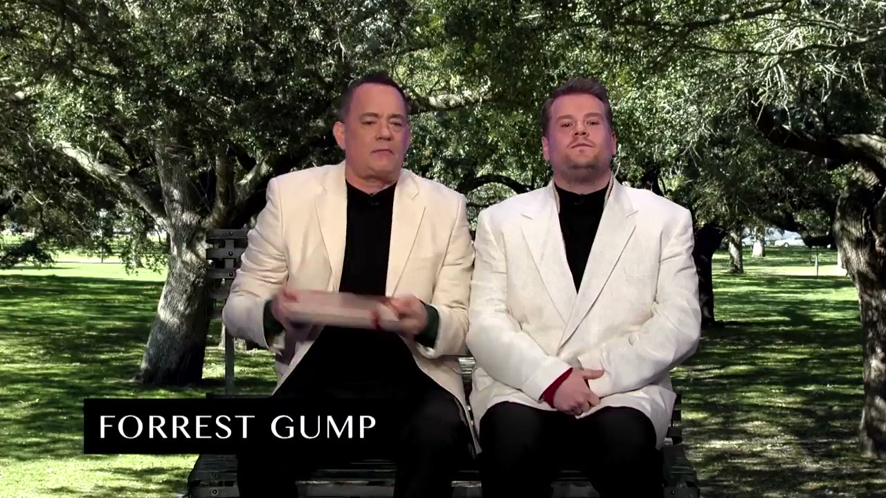 I know it s James Corden but this is great. Happy birthday Tom Hanks  