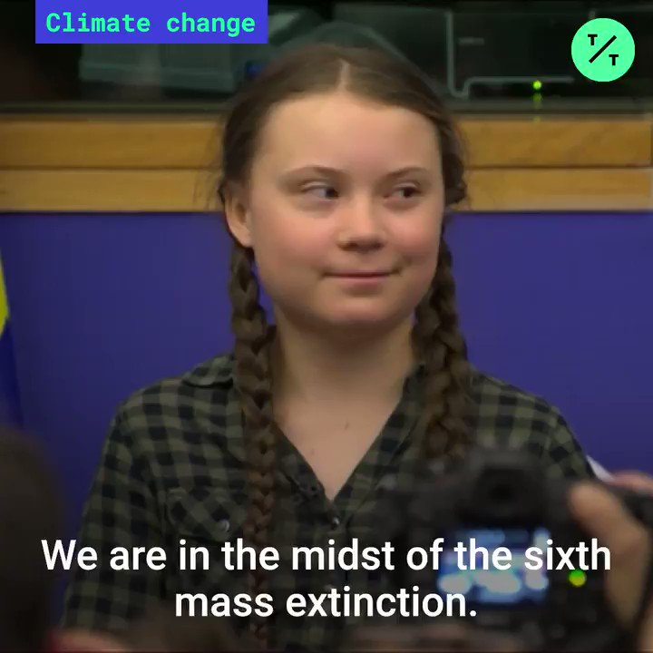 "We are in the midst of the 6th mass extinction."
@GretaThunberg fights back tears as she warns EU lawmakers about climate change's "disastrous trends" #ExtinctionRebellion #climatebreakdown