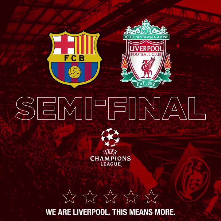 Next up, @FCBarcelona. UP THE REDS.