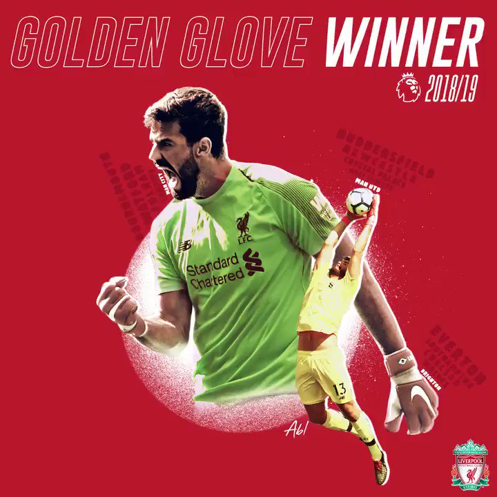 A brilliant debut season for the Reds. 👏
Our @Alissonbecker wins the @premierleague Golden Glove, with 21 clean sheets. 🙌🔴