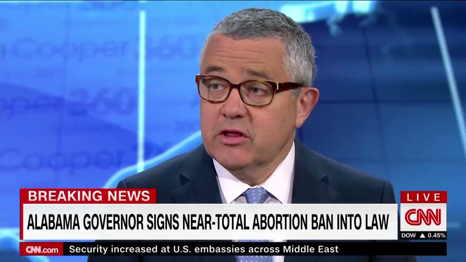 "Roe v. Wade is gone, and every woman in Alabama who gets pregnant is going to be forced to give birth soon," says CNN's Chief Legal Analyst Jeffrey Toobin on the state's restrictive anti-abortion law. https://cnn.it/2VsagBN