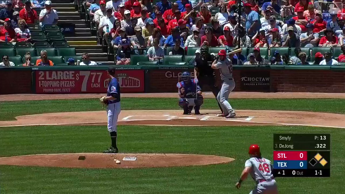 Paul DeJong with his 17th double of 2019, the most in the NL!