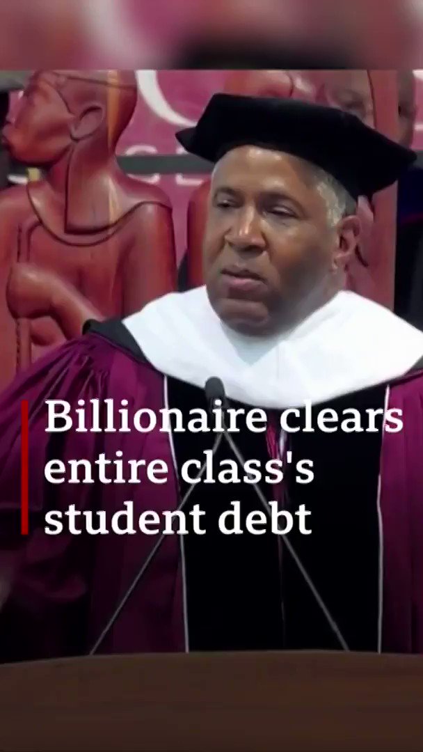 This is the moment a group of US graduates were left stunned as philanthropist Robert F. Smith announced he will pay off their student loans.