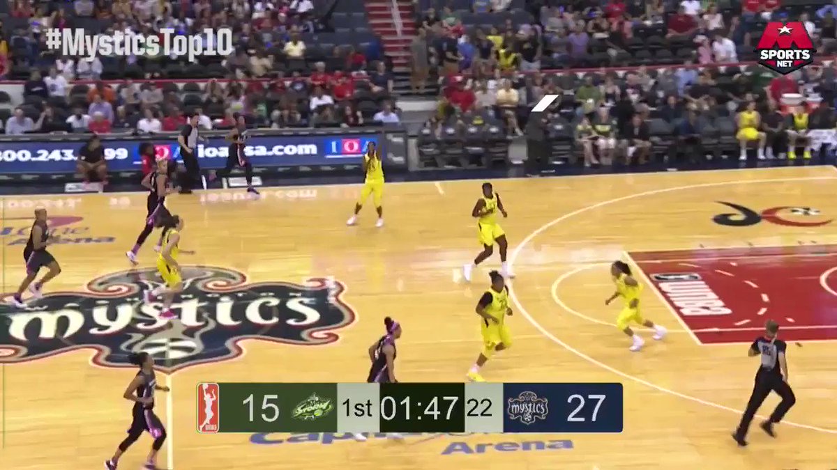 #MysticsTop10 #⃣6⃣: @aerial_powers23 shows off some fancy footwork 👣 in the post for the tough bucket 😮!
