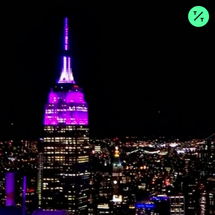 Empire State Building Lights Up In Bts And Nyu Hues Twitter