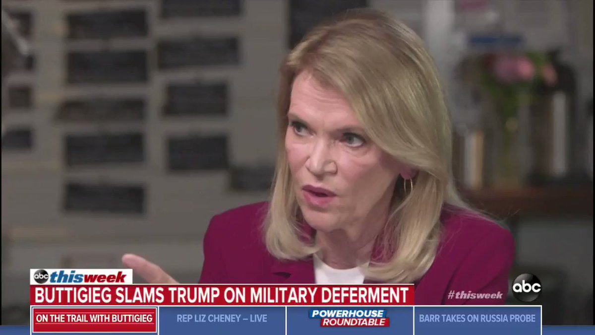 Pete Buttigieg on Trump’s proposal to pardon some service members accused of war crimes: “His idea that being sent to fight makes you automatically into some kind of war criminal is a slander against veterans” https://abcn.ws/2EAR4My