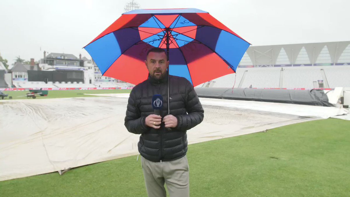 It's been ๐ง๏ธ in Nottingham, but the clouds cleared enough for @Sdoull to get a glimpse of India's plans for their line-up against New Zealand. #INDvNZ | #CWC19 | #TeamIndia | #BACKTHEBLACKCAPS