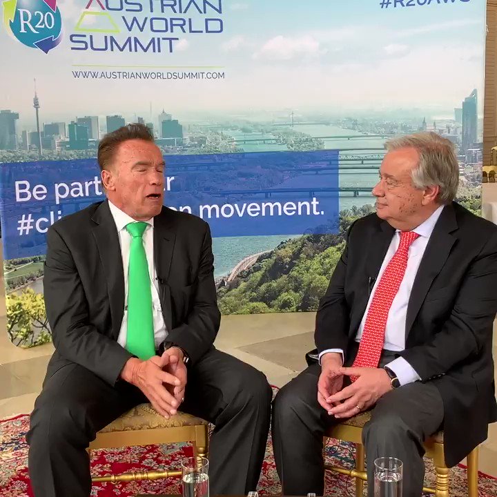 "This will kill you" -- Arnold @Schwarzenegger & @antonioguterres talk about health risks of the climate emergency and why it's important that everybody joins the #ClimateAction movement.
http://bit.ly/2HVhACH