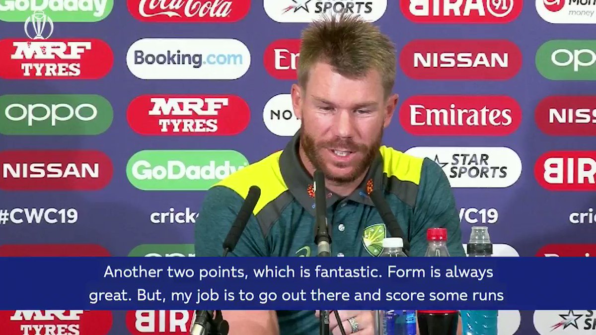 "That was a good hit out for us batters."David Warner – Player of the Match for #AUSvBAN – enjoyed his role in propelling his side to a massive 381/5 at Trent Bridge ⬇️#CWC19 | #CmonAussie