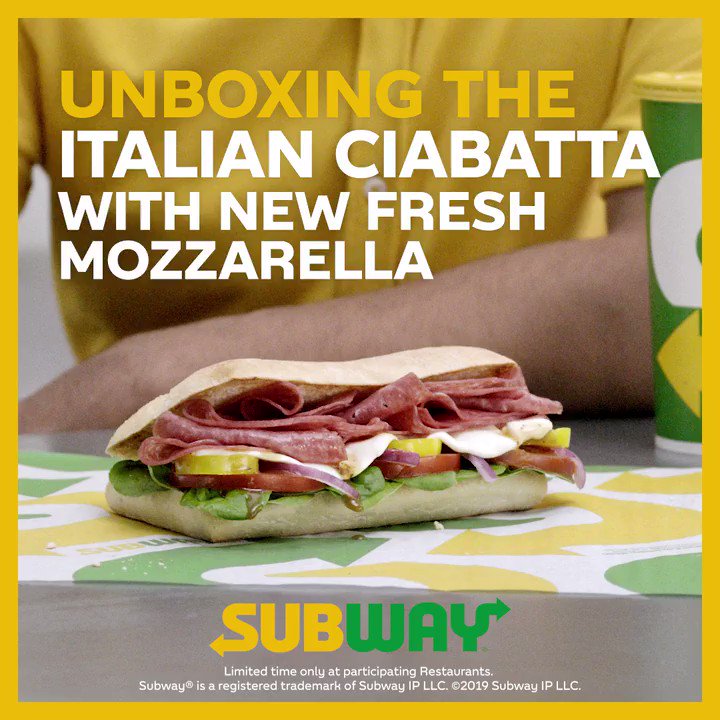 Subway has fresh baked Ciabatta bread!