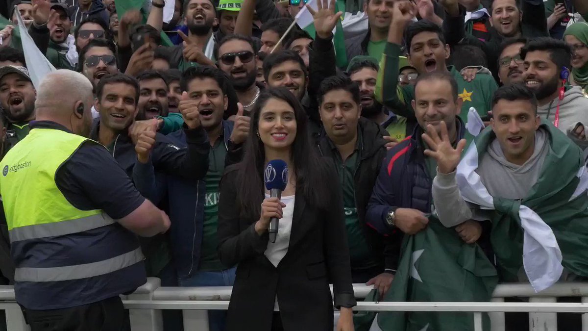 "It feels like we're in Pakistan. This certainly isn't Birmingham." @ZAbbasOfficial met with some delighted ๐ต๐ฐ fans immediately after their team's victory against New Zealand.#CWC19 | #WeHaveWeWill