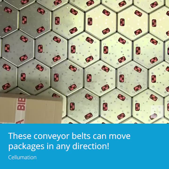 These conveyor belts can move packages in any direction.