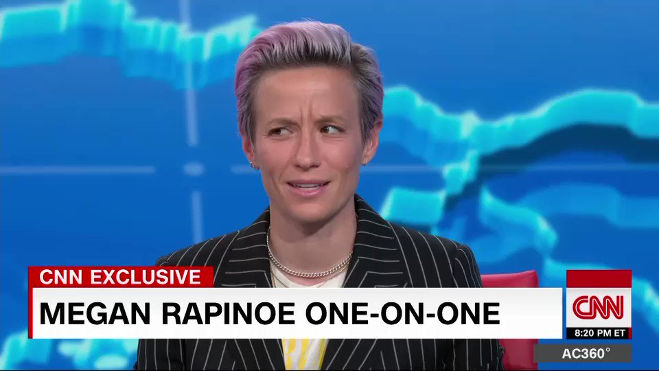 “I am aware this was a huge win for us in many ways…I think we knew that this win…was going to be bigger than soccer,” US Women’s National Team co-captain Megan Rapinoe tells @andersoncooper, nodding to her feud with Pres. Trump, and her and her teammates’ fight for equal pay. https://t.co/WCwC4LE2II
