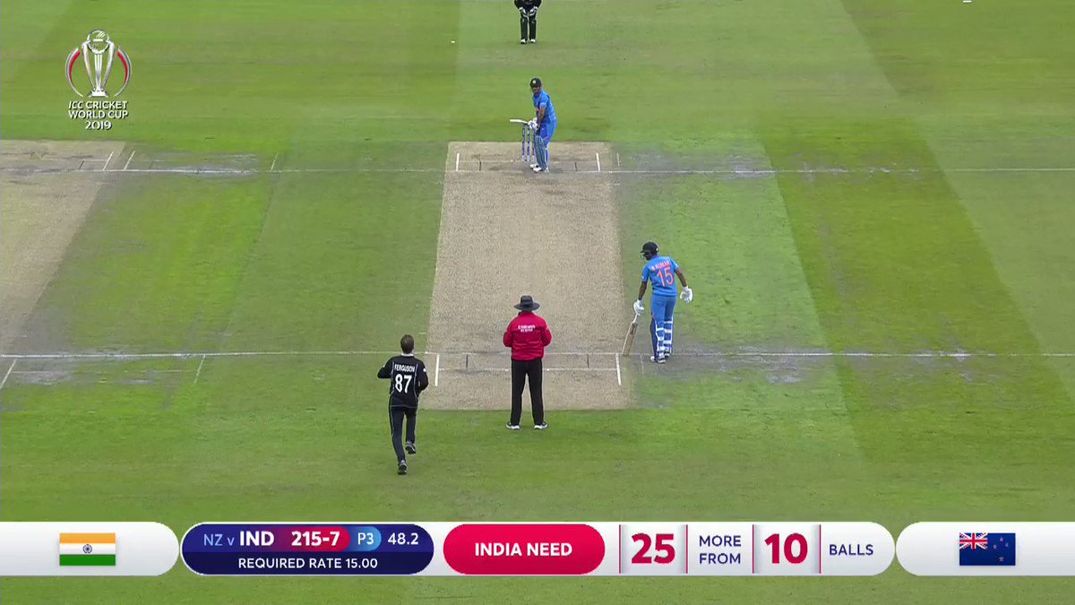 WHAT A MOMENT OF BRILLIANCE!
Martin Guptill was 🔛🎯 to run out MS Dhoni and help send New Zealand to their second consecutive @cricketworldcup final! #CWC19