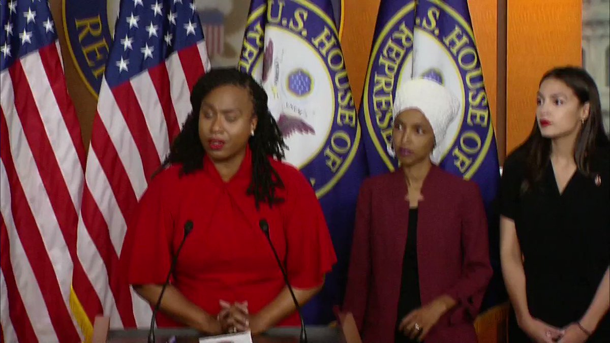 Rep. @AyannaPressley: "We are more than four people. We ran on a mandate to advocate for those ignored, left out, and left behind. Our squad is big. Our squad includes any person committed to building a more equitable and just world."