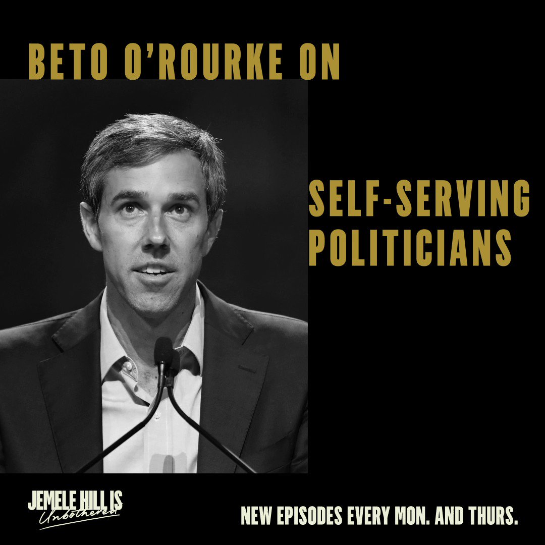 Start your day with a brand new episode of the @JemeleHill Is Unbothered podcast featuring special guest @BetoORourke → http://spoti.fi/2XNJRo0