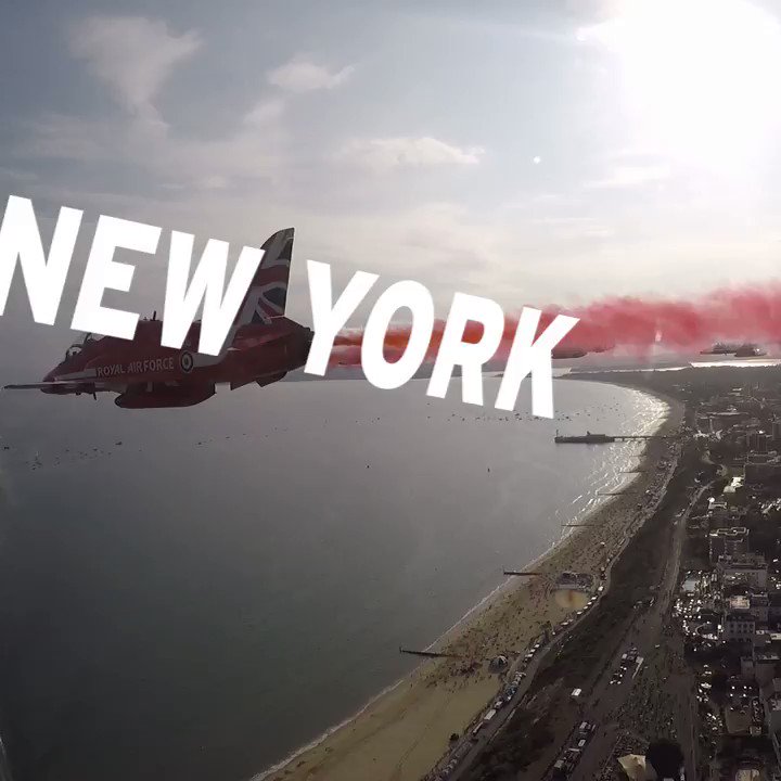 #NYC are you ready for the RAFRedArrows? 🇺🇸They’ll be flying over the Hudson River and the #StatueOfLiberty (09:30 EST) with the BlueAngels, the AFThunderbirds and F-35 Lightning II Demo team. Learn more at 👉http://great.gov.uk/redarrows #RedArrowsTour…