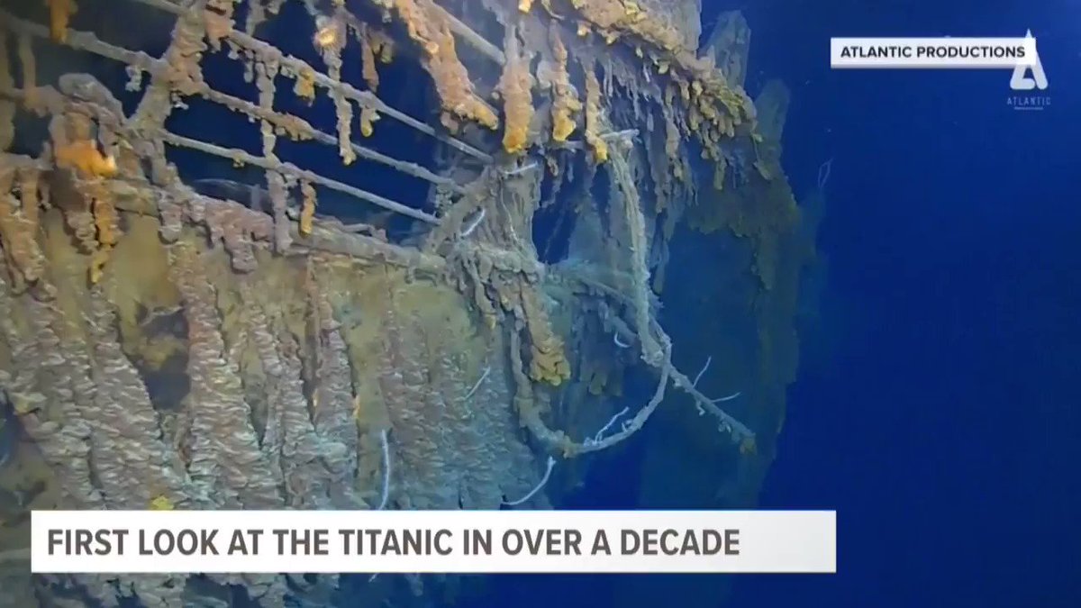 New photos and videos show the current condition of the Titanic...salt water and bacteria have taken a toll on this iconic ship #TODAYinAZ https://t.co/uG0aL8pXQA
