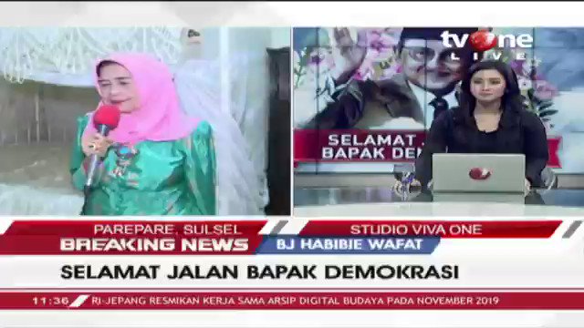 Hj. Ica: Pak Habibie berpesan bahwa rumah ini harus dijaga, tempat tidur juga dijaga. Karena ini penuh sejarah buat saya. Selengkapnya di tvOne connect, android http://bit.ly/2EMxVdm & ios https://apple.co/2CPK6U3 . #BreakingNewstvOne #tvOneNews