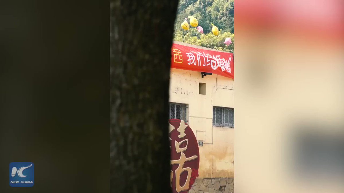 It will be less a case of wedding bells and more like triumphant trumpeting when this bride and groom are joined as husband and wife at their wedding ceremony at Wuxi Zoo in Jiangsu Province, east China...