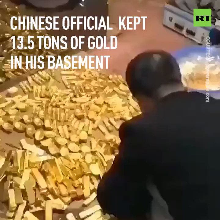 RT on Twitter: "Chinese official kept 13.5 tons of gold in his basement  https://t.co/PlbskFRKJ4" / Twitter