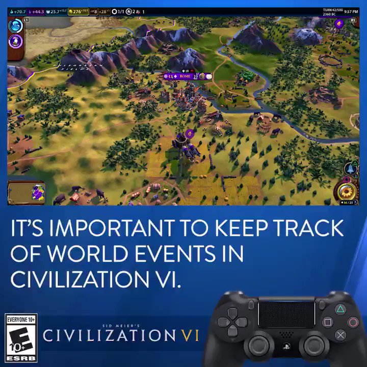 Keeping tabs on the world around you is the key to success in Civilization VI, available November 22 on #PS4. @PlayStation