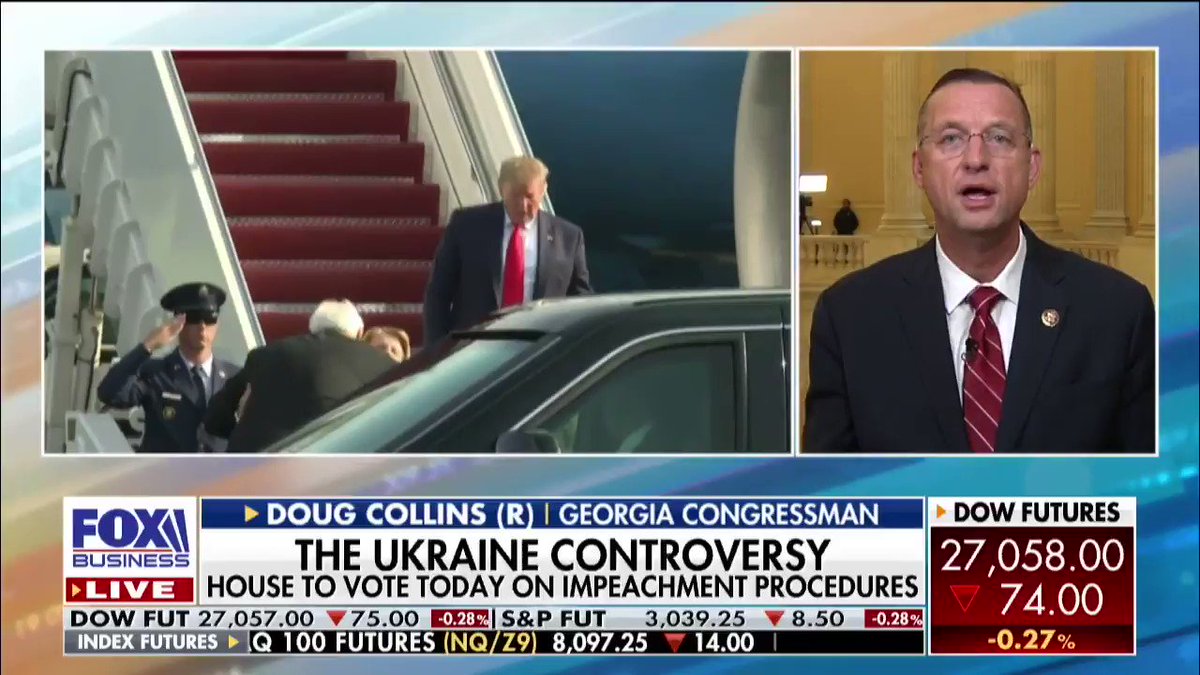 Rep. Doug Collins (@RepDougCollins) on Twitter photo 2019-11-06 14:54:12 Since November 2016 there have been efforts to impeach this president. Why? Because Democrats know they can’t beat him. Since November 2016 there have been efforts to impeach this president. Why? Because Democrats know they can’t beat him.