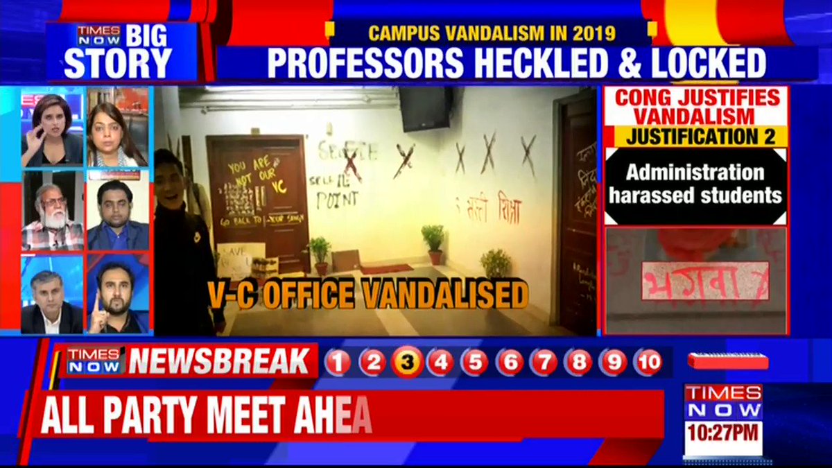 Congress has constantly supported students who indulged in criminal & anti-national activities: @abhimishrabjp, Political Analyst tells TIMES NOW over @INCIndia justifying vandalism in JNU.
