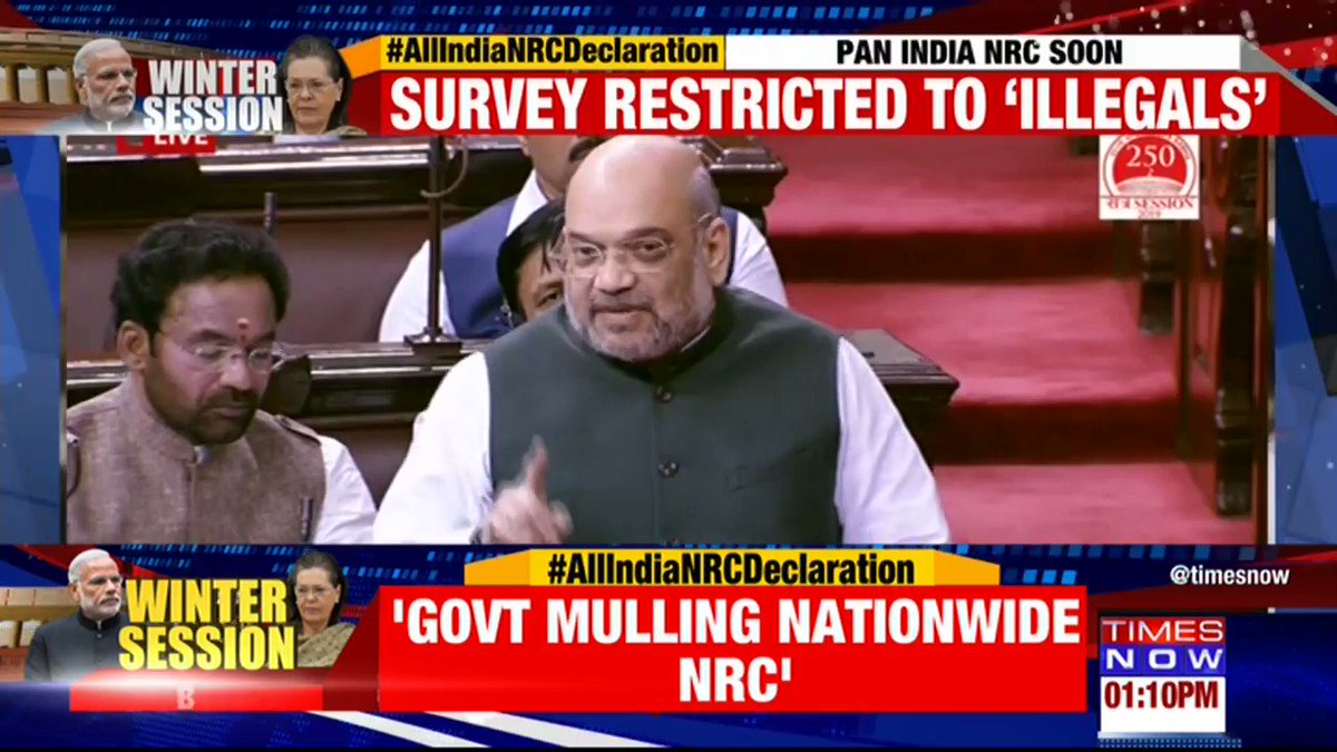 BIG ANNOUNCEMENT by Union Home Minister @AmitShah in the Rajya Sabha.Centre mulling pan-India NRC: Home Minister Amit Shah. Listen in: TIMES NOW’s Nikunj Garg with details. | #AllIndiaNRCDeclaration
