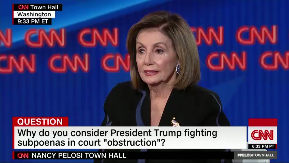 John Bolton and Mick Mulvaney should testify in the impeachment inquiry "because they have been asked to testify by Congress," says House Speaker Nancy Pelosi. "It isn't a deal. It's about a system of checks and balances." #PelosiTownHall https://cnn.it/2PhwOEf