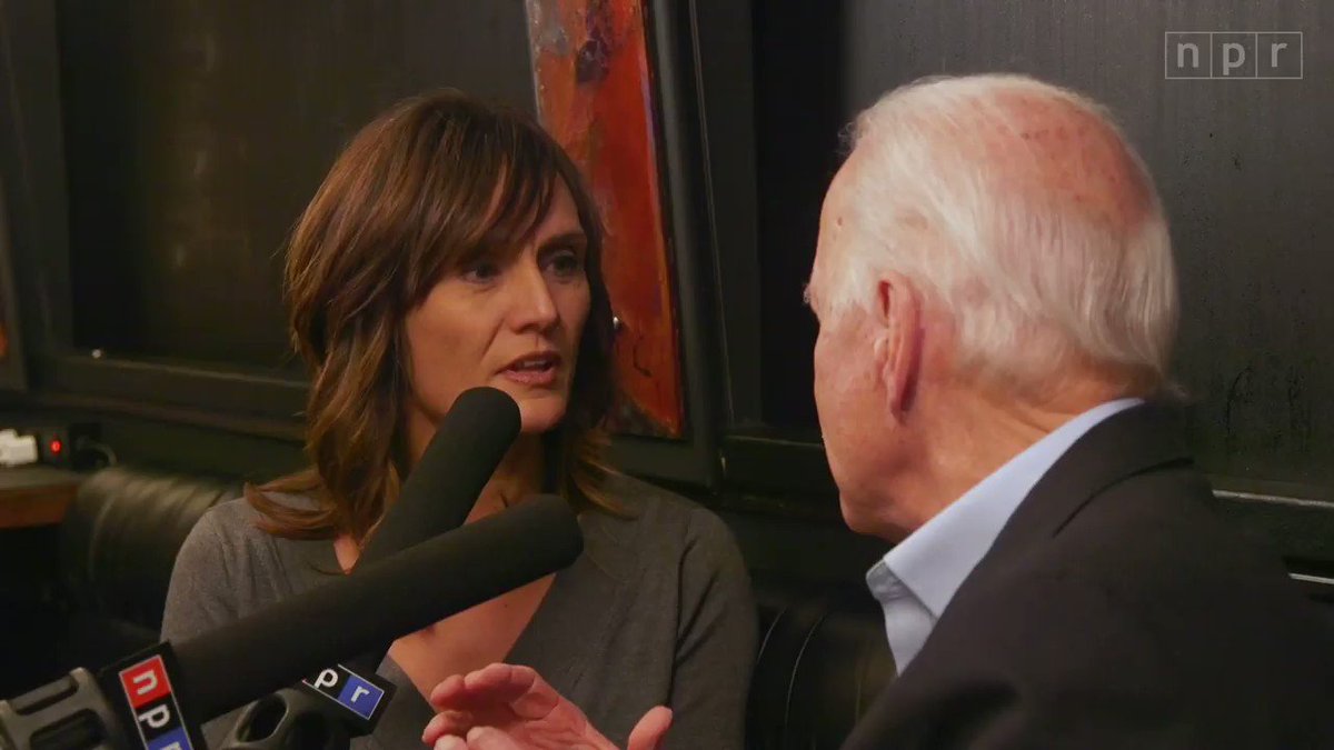 Joe Biden is defending calling a voter a "damn liar" after the heated town hall exchange drew criticism earlier this week."The fact of the matter is, this guy stood up and he was, in fact, lying," the former vice president told @rachelnpr, in an interview on his Iowa tour bus.