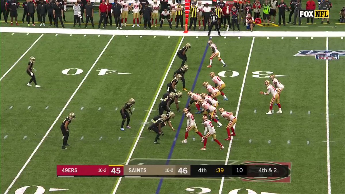 Bleacher Report (@BleacherReport) on Twitter photo 2019-12-08 21:32:31 4th-and-2 from the wrong side of midfield with the game on the line and 39 seconds left. George Kittle did this: (via @NFL) 4th-and-2 from the wrong side of midfield with the game on the line and 39 seconds left. George Kittle did this: (via @NFL)