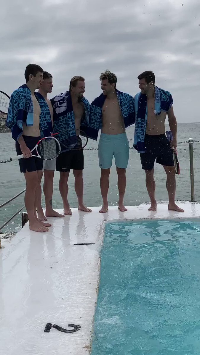 A great morning for 🇦🇹 #TeamAustria down at Bondi Beach ... until someone gets pushed in the pool! 🙈 @ThiemDomi
#ATPCup | #Sydney https://t.co/PpKCQ8m2H9