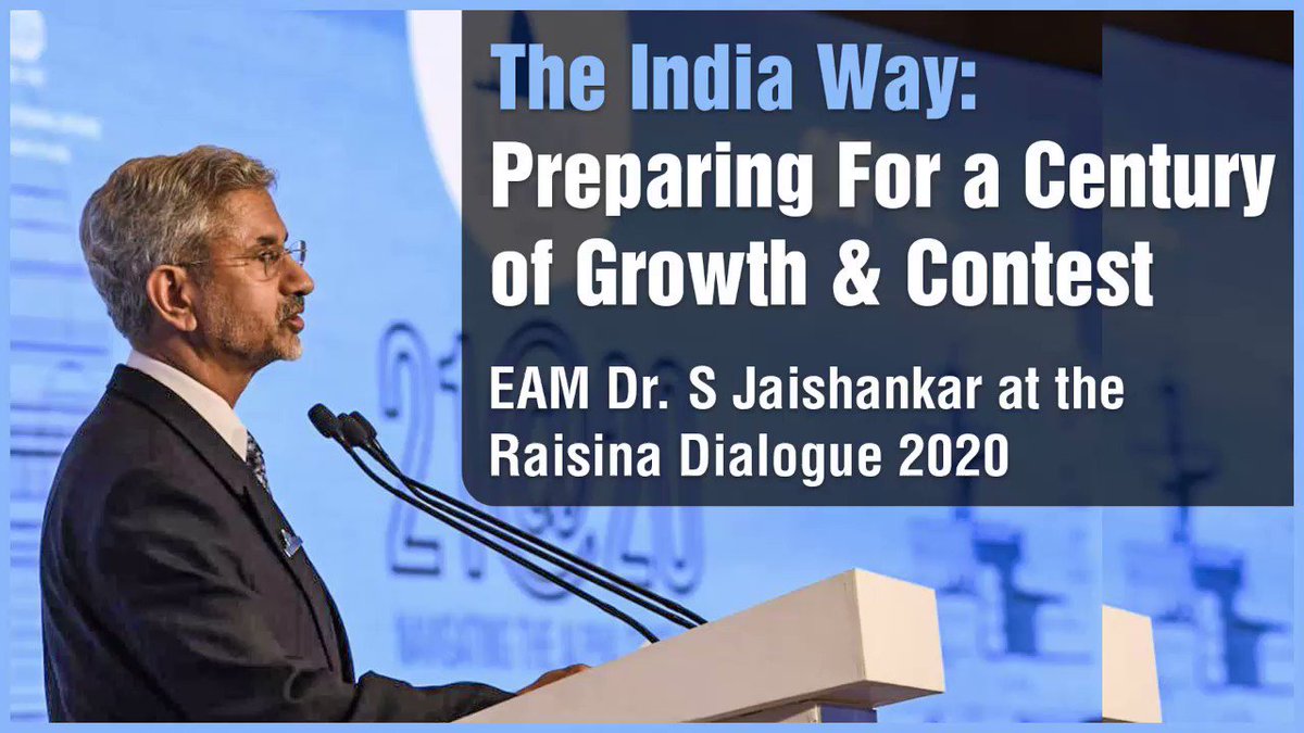 EAM @DrSJaishankar lays down the ‘The India Way’ during his conversation at #Raisina2020.
Watch the highlights of his interaction ⤵