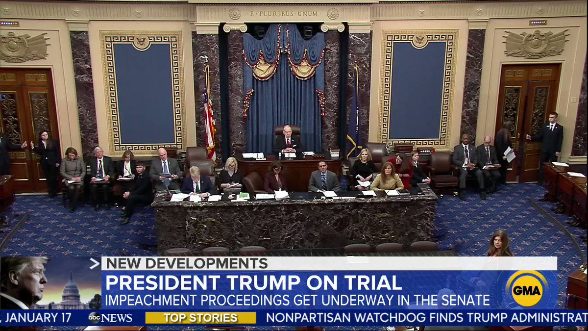 Trump impeachment trial begins as Chief Justice Roberts and senators are sworn in. @marykbruce has the latest from Capitol Hill. https://gma.abc/3acBLrE