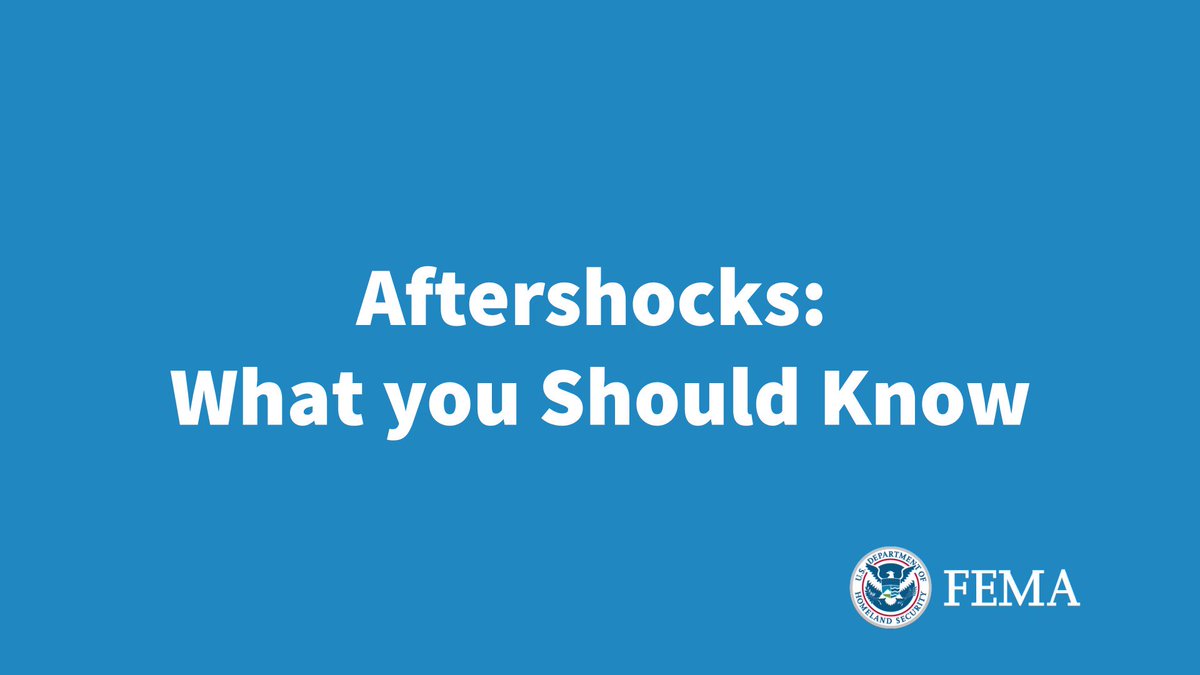 After a large earthquake, aftershocks can occur for long time. Remember: Drop, Cover & Hold On!It's normal to feel stress & anxiety during a long sequence of aftershocks. If you need support, call the disaster @distressline: 1-800-985-5990/ 1-800-846-8517 (TTY)#PuertoRico