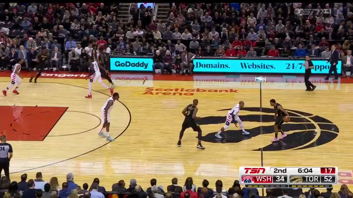 "The only thing I've ever seen you put down is water or green tea-OHHHHH!" Kyle Lowry made the announcers change their conversation REAL quick with his wild shot. 😂