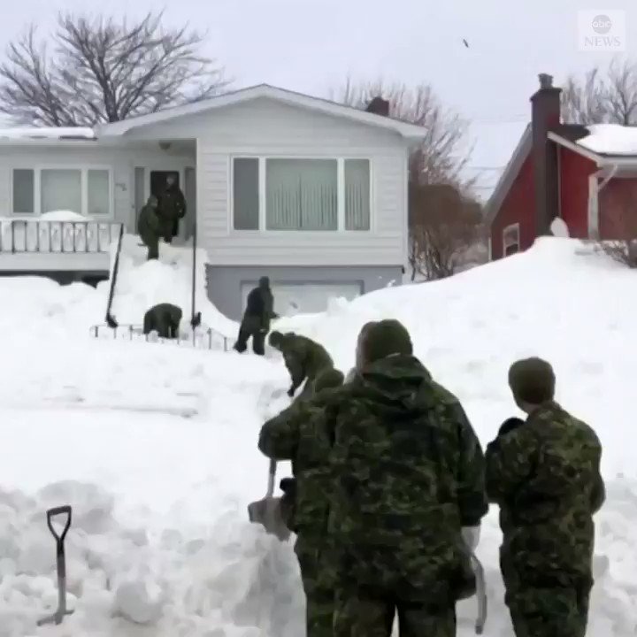 About 300 Canadian troops were sent to assist residents of Newfoundland and Labrador with snow removal and transportation as the country's eastern province recovers from massive blizzard. https://abcn.ws/2G6PRgs