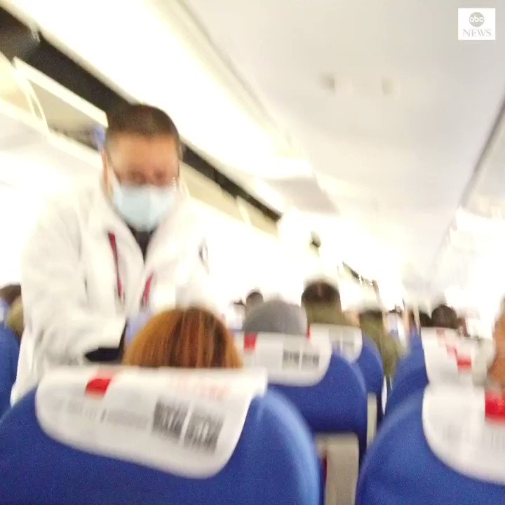 Plane passengers on one of the last flights out of Wuhan get their temperature checked on arrival in Kunming as China tries to contain deadly new viral illness. https://abcn.ws/2Rib6SQ