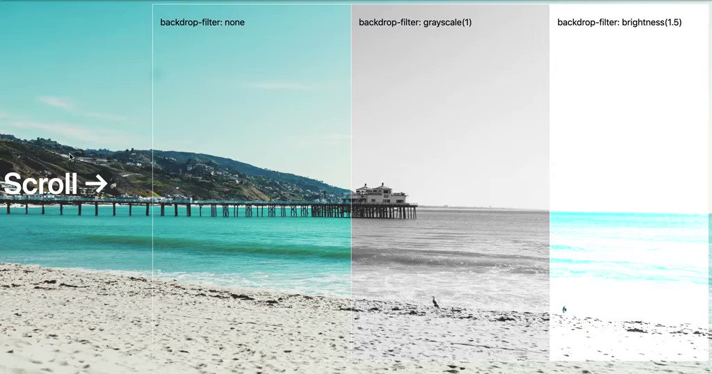 Addy Osmani on Twitter: "CSS backdrop-filter applies filters to only what is *behind* an element: https://t.co/iLvDG1UXfl ~ great for translucence, blurring and many other effects. https://t.co/yJ8jhfJwPb" / Twitter Addy Osmani on Twitter: "CSS backdrop-filter applies filters to only what is *behind* an element: https://t.co/iLvDG1UXfl ~ great for translucence, blurring and many other effects. https://t.co/yJ8jhfJwPb" / Twitter