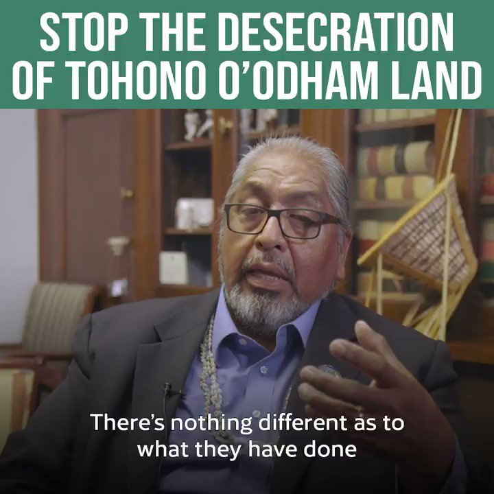 Trump's destruction at the border is erasing Native American history, which is to say it's erasing American history.
The Tohono O'odham have seen their land destroyed & sacred sites ruined.
Listen to Chairman Ned Norris about what this means & why we must end it. #NoBorderWall