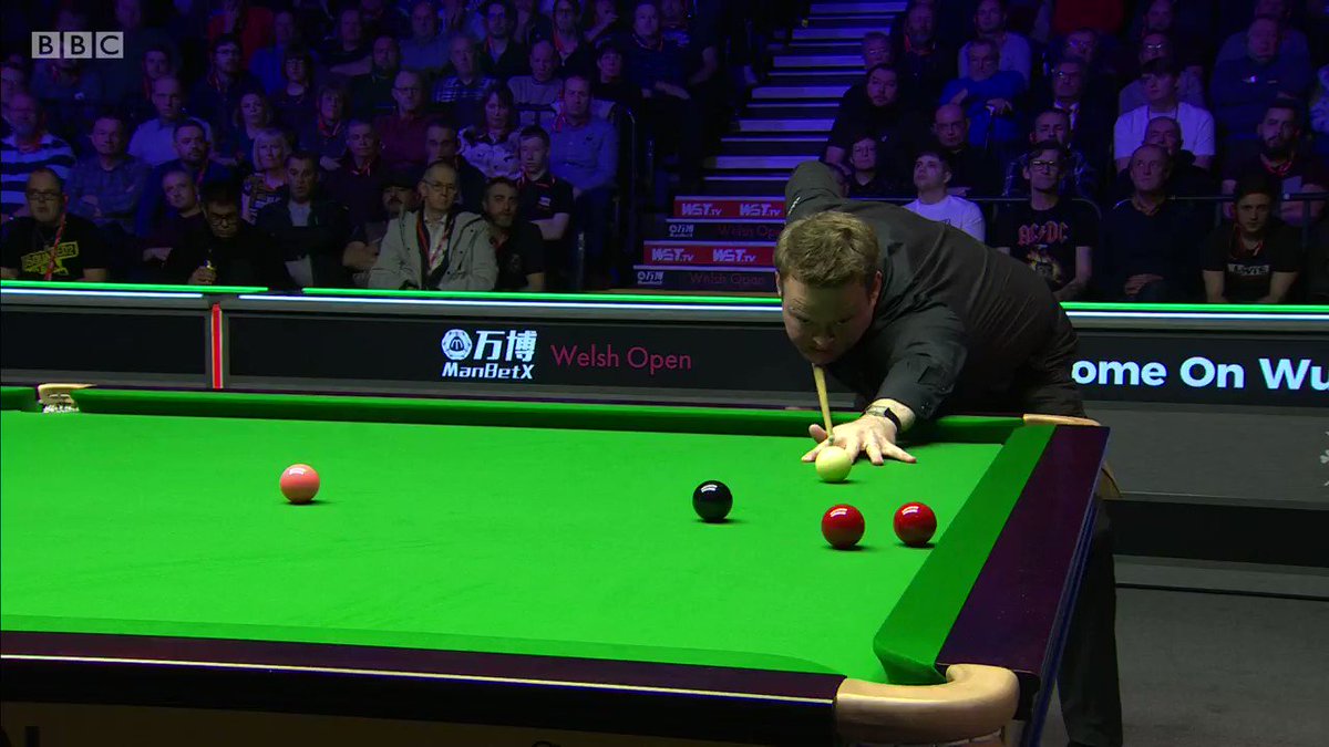 ➡️ Shaun Murphy has picked up from where he left off and is now just one frame away from claiming the Welsh Open title📺 BBC Two Wales 👉http://bbc.in/39tL2KS #bbcsnooker