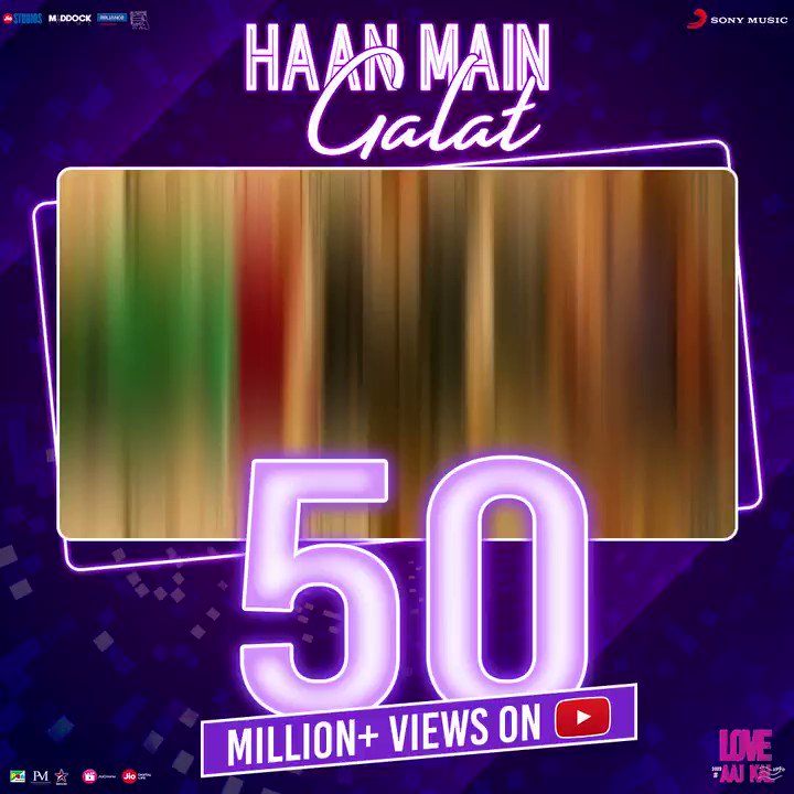 The outcome of all the ‘sahi’ galtiyaan = 50 million+ views on #YouTube!💯 Check out now - http://bit.ly/HaanMainGalat_LAK …@TheAaryanKartik #SaraAliKhan #ImtiazAli #DineshVijan @ipritamofficial #ArijitSingh @Irshad_Kamil #ShashwatSingh #LoveAajKal