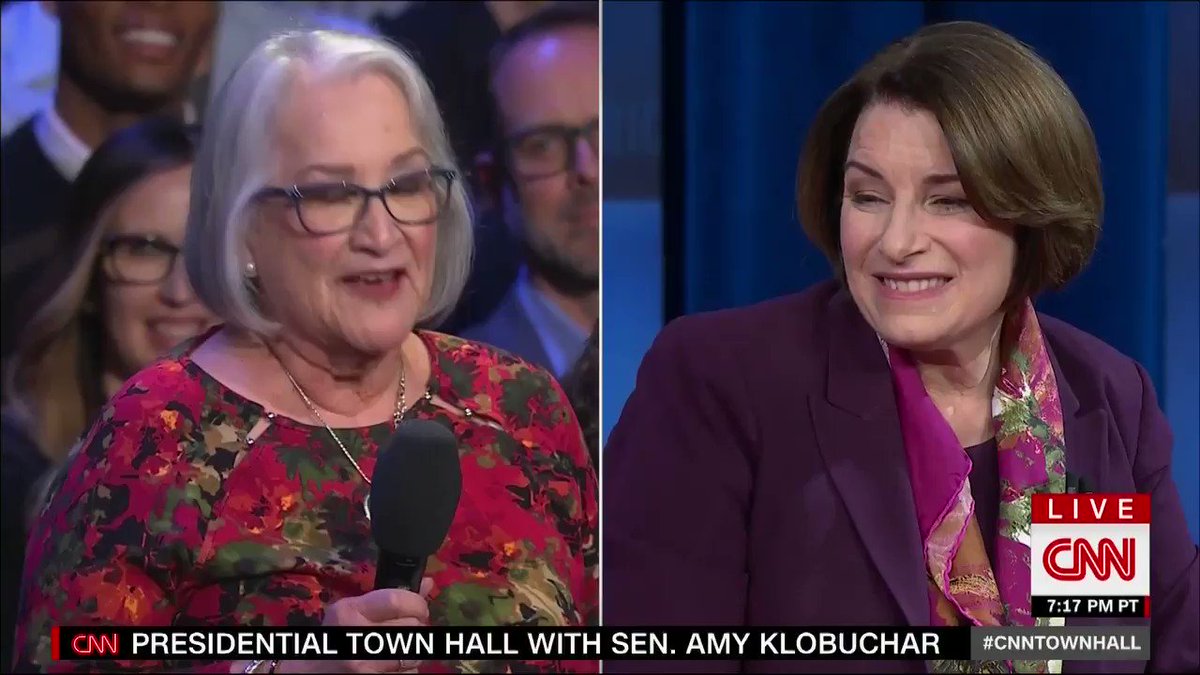 Amy Klobuchar says "there's a lot we should do" to promote women's equality, including:
▪︎ Passing the Equal Rights Amendment
▪︎ Increasing the federal minimum wage
▪︎ Getting universal child care
▪︎ Protecting reproductive freedom
https://cnn.it/2SFtTYV #CNNTownHall