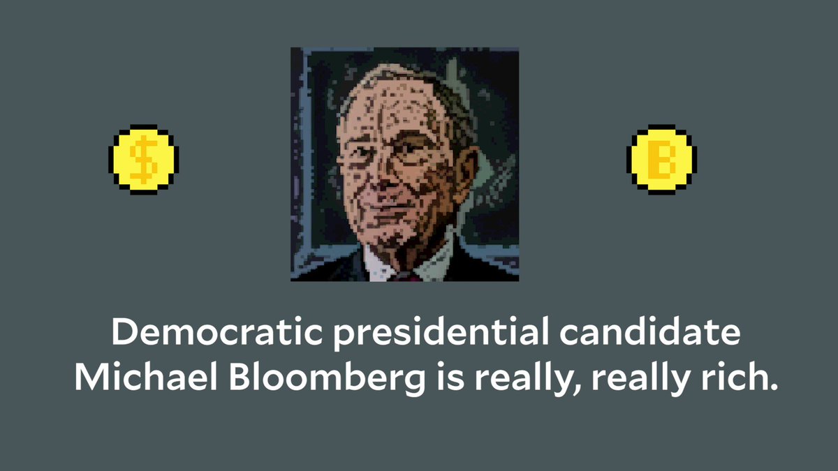 Mike Bloomberg is WAY richer than people realize.Bloomberg's so rich that it’s nearly impossible to conceptualize just how much money he has. So we made an animation to help. http://bit.ly/2HEkuuu