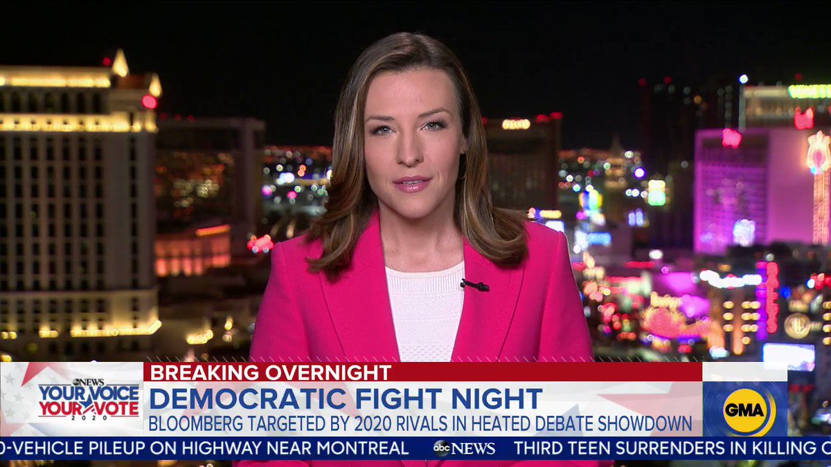 Democratic candidates go after Bloomberg in heated debate. @marykbruce reports. https://gma.abc/2wvCMvz