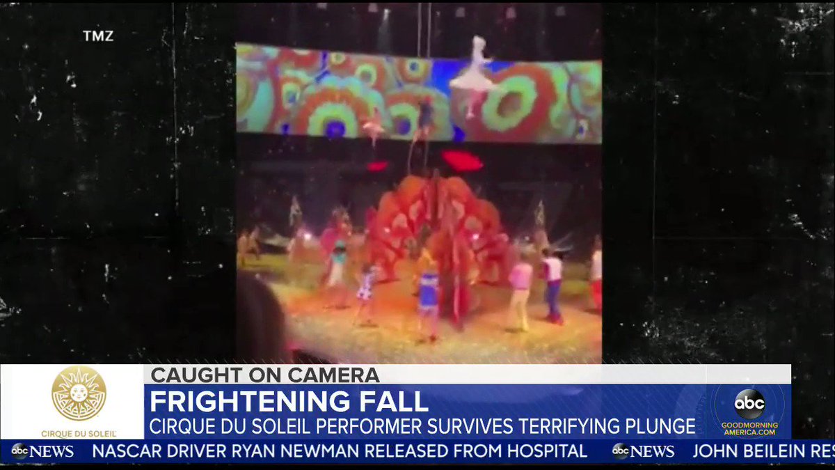Cirque Du Soleil aerial performer survives terrifying fall during Beatles-themed show. @giobenitez reports.