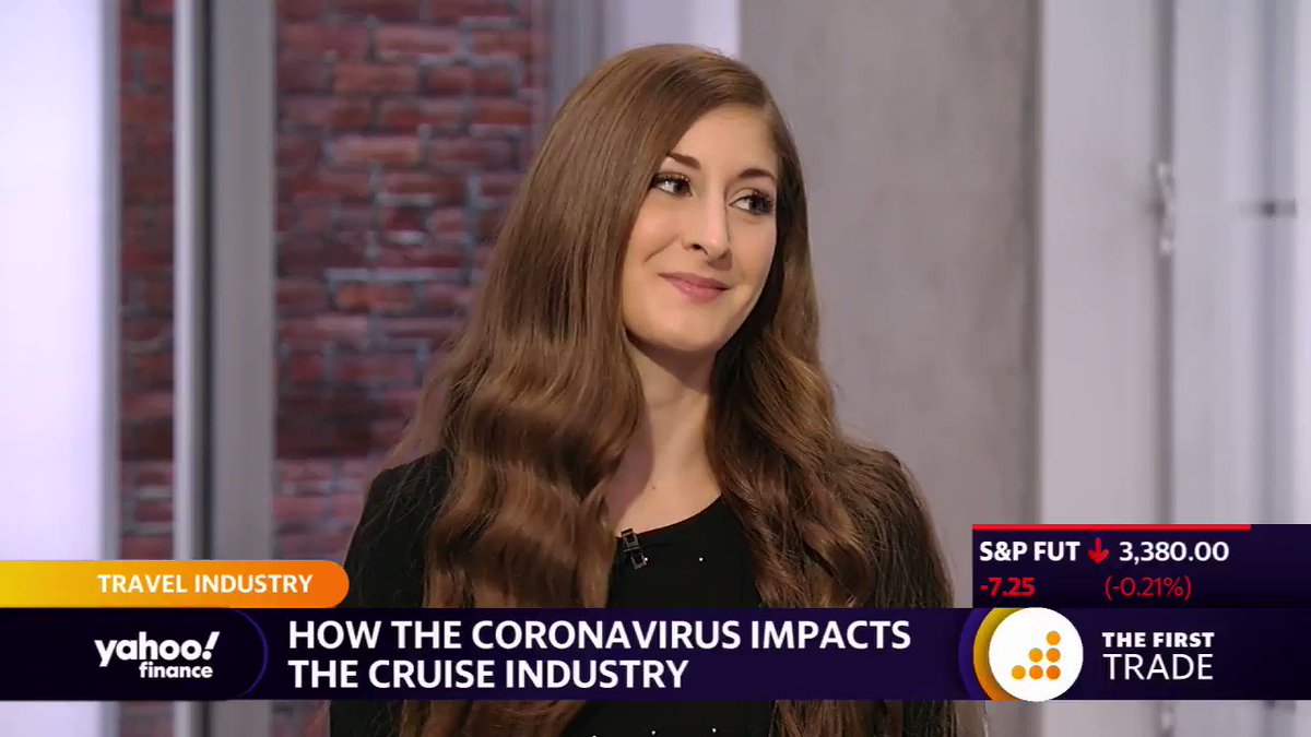 Yahoo Finance (@YahooFinance) on Twitter photo 20/02/2020 19:01:17 Highlight: @MelanieTaryn on how the coronavirus is hitting the cruise industry: Highlight: @MelanieTaryn on how the coronavirus is hitting the cruise industry: