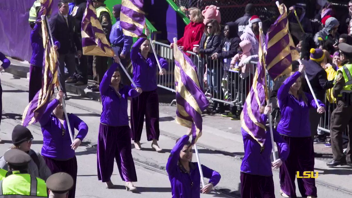LSU (@LSU) on Twitter photo 21/02/2020 22:15:00 Marching into #MardiGras break like… 💜💛💚 #LSU Marching into #MardiGras break like… 💜💛💚 #LSU