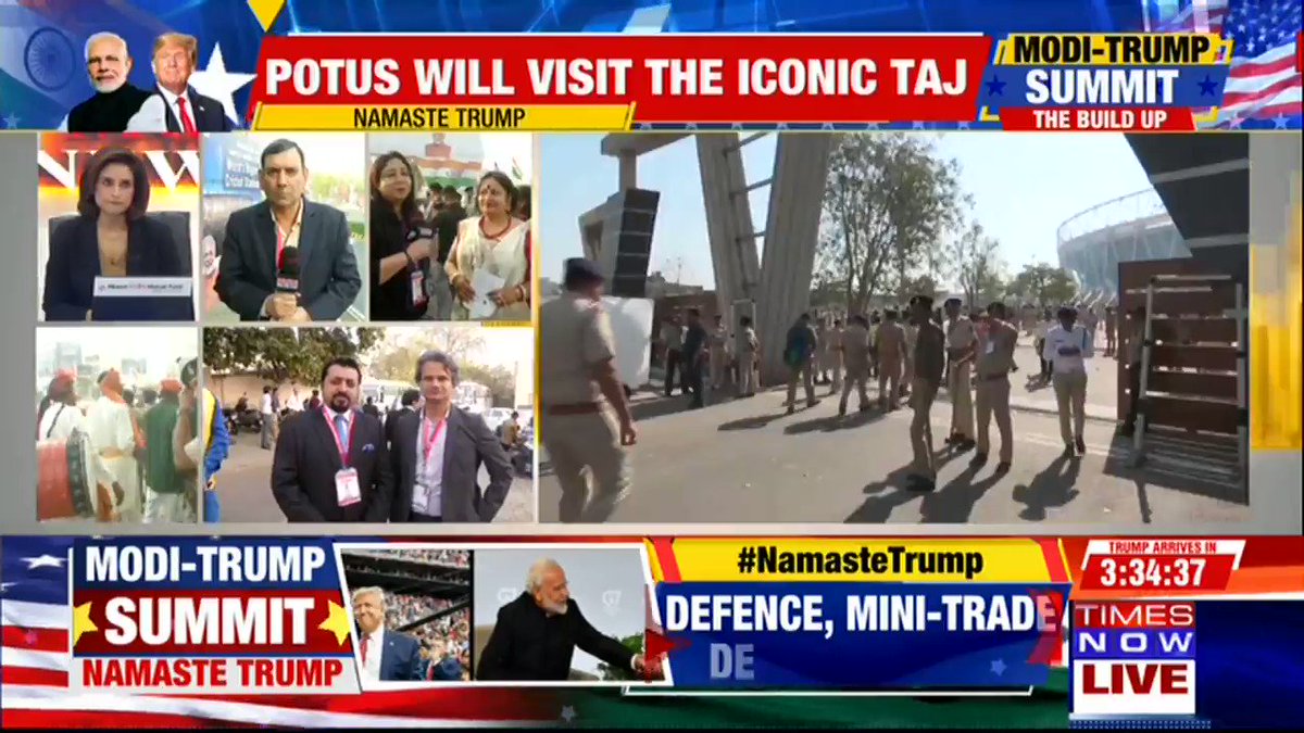 Watch: TIMES NOW's Megha Prasad reporting LIVE from outside Motera Stadium in Ahmedabad. | #ModiTrumpSummit #NamasteTrump